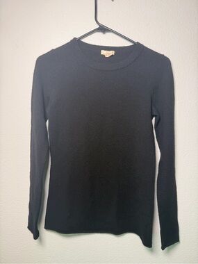 FLAWED J. Crew Gustoso 100% Cashmere Black Sweater Size XS